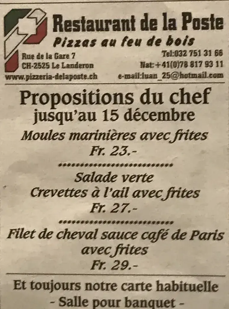 Menu_Restaurant de la Poste, Gutaj & Cie_Le Landeron_image_2