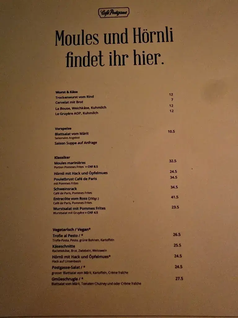 Restaurant Café Postgasse restaurant in Bern