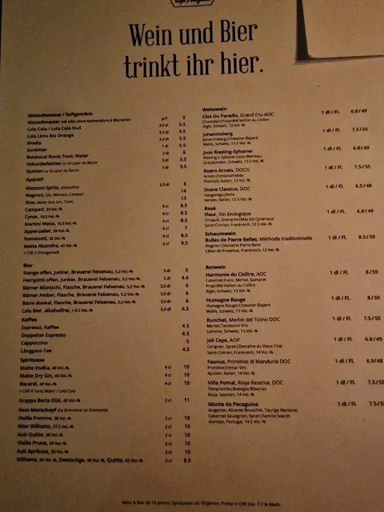 Menu_Restaurant Café Postgasse_Bern_image_2