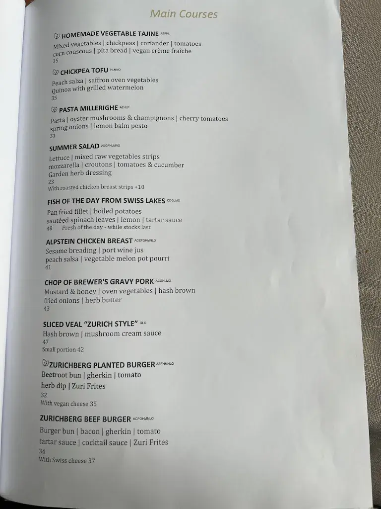 Menu_Zurichberg Restaurant_Zürich_immagine_2