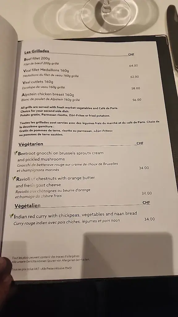 Menu_Restaurant La Soupière_Zürich_image_1