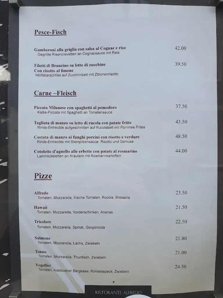 Trattoria Alfredo restaurant in Adelboden