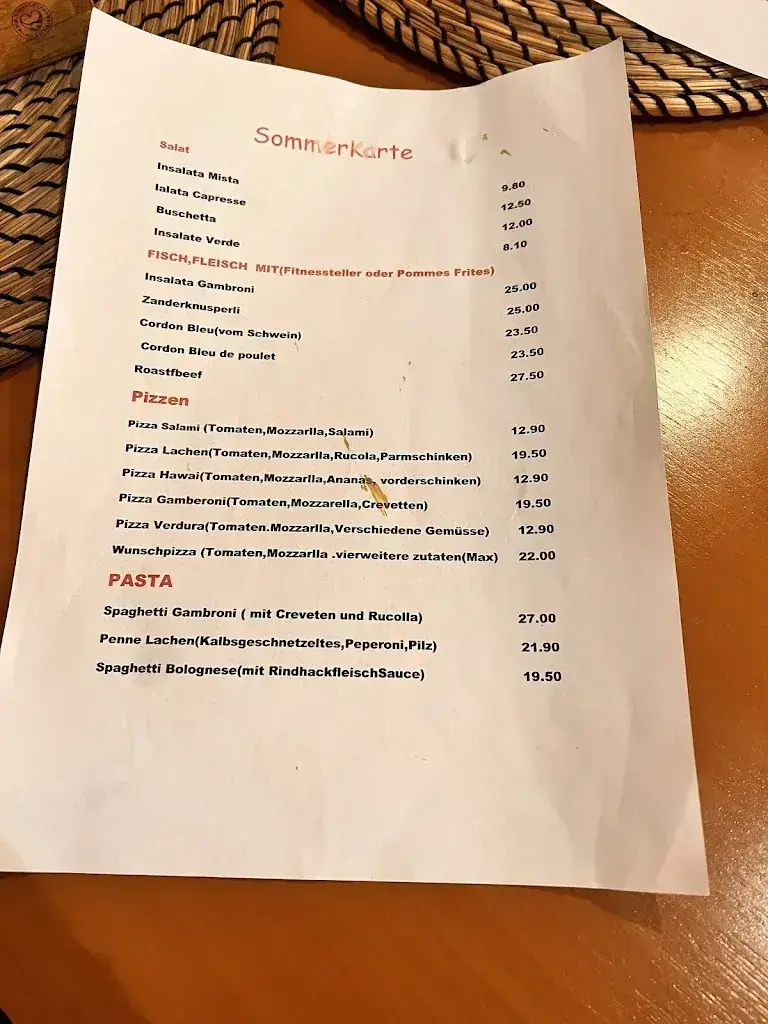 Menu_Pizzeria&Restaurant Lachen Thun_Thun_image_1