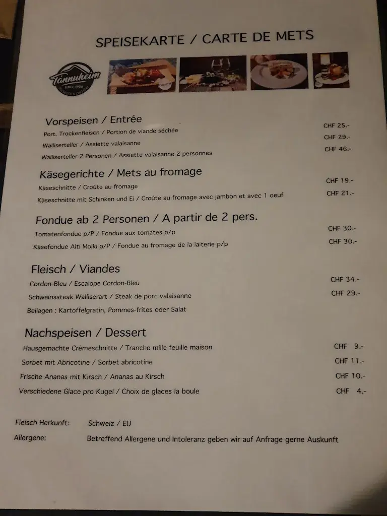 Restaurant Bar Tannuheim_Leukerbad_menu_image_1