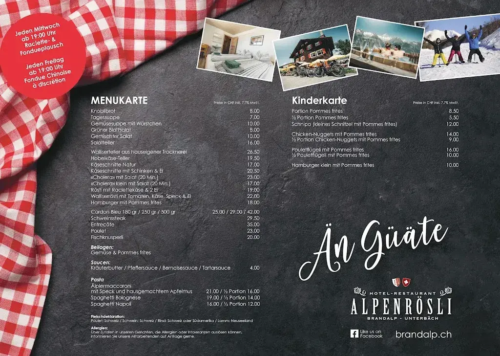 Berggasthaus Alpenrösli restaurant à Unterbäch
