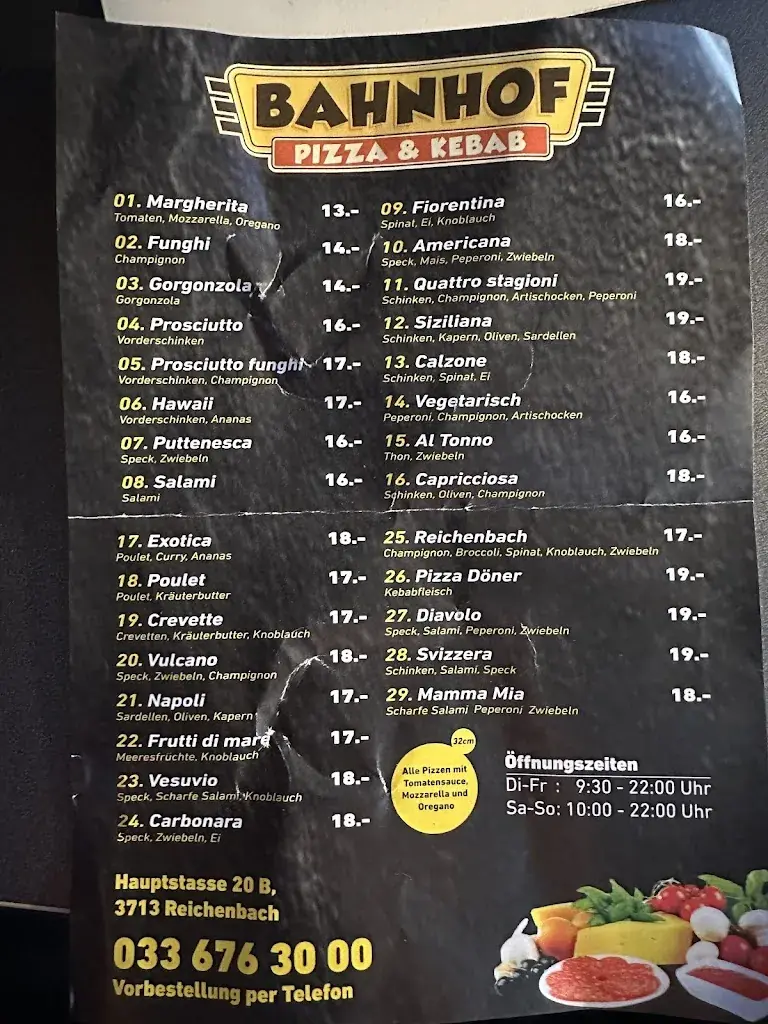 Trainstation Pizzeria + Kebab Reichenbach restaurant à Reichenbach im Kandertal