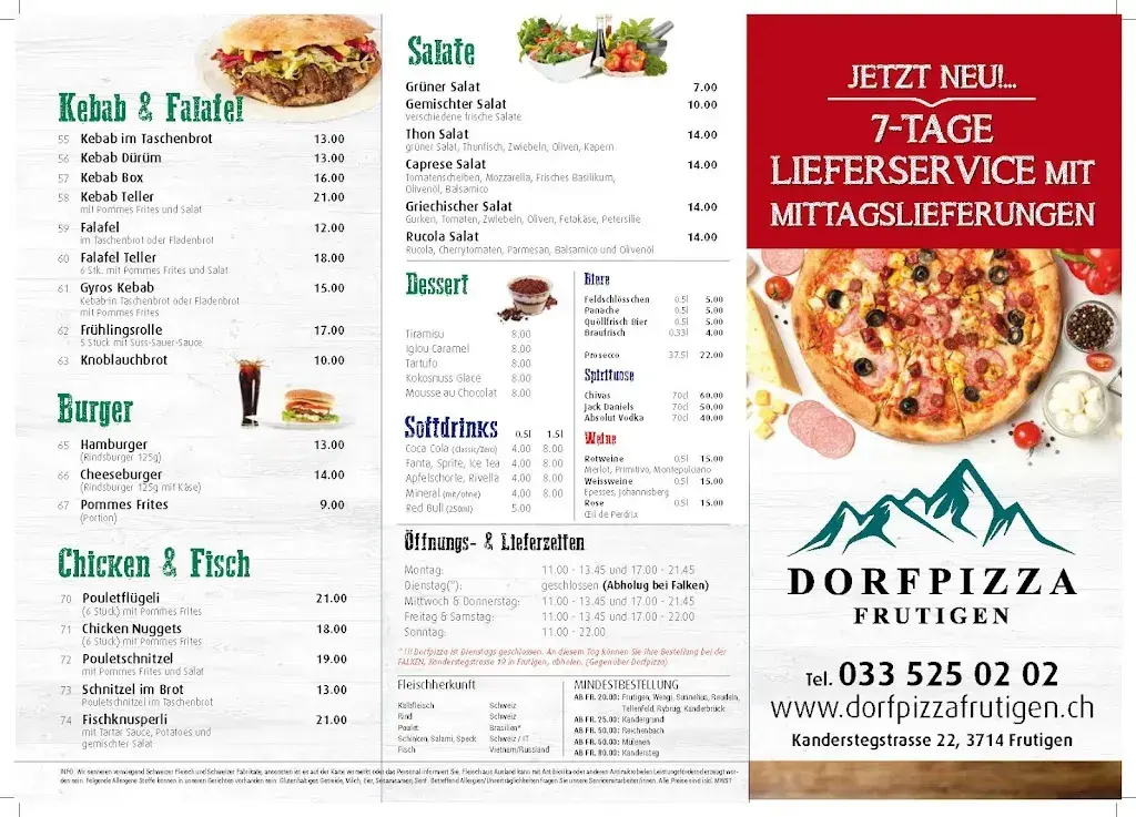 Dorfpizza Frutigen restaurant in Frutigen