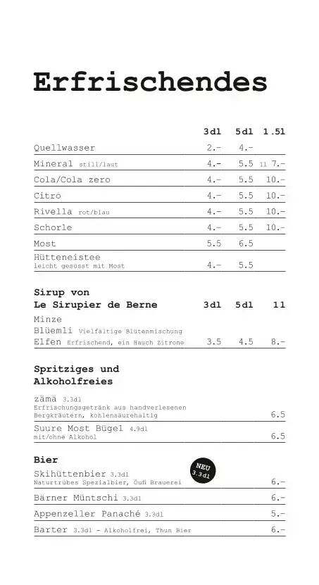 Skihütte Aeschiried Restaurant in Aeschiried
