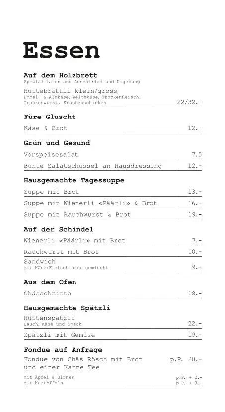 Menu_Skihütte Aeschiried_Aeschiried_imagen_2