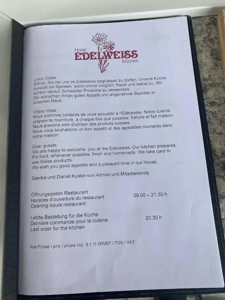 Menu_Restaurant Edelweiss Mürren_Mürren_image_2