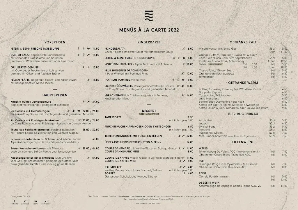 Restaurant Stein & Sein restaurant à Sundlauenen