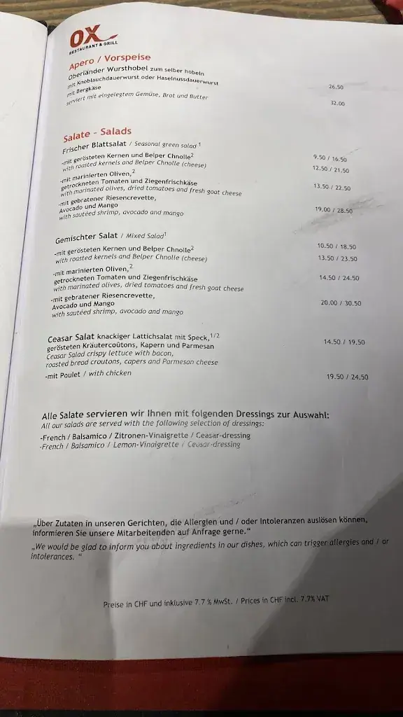 Menu_OX Restaurant & Grill_Interlaken_image_2
