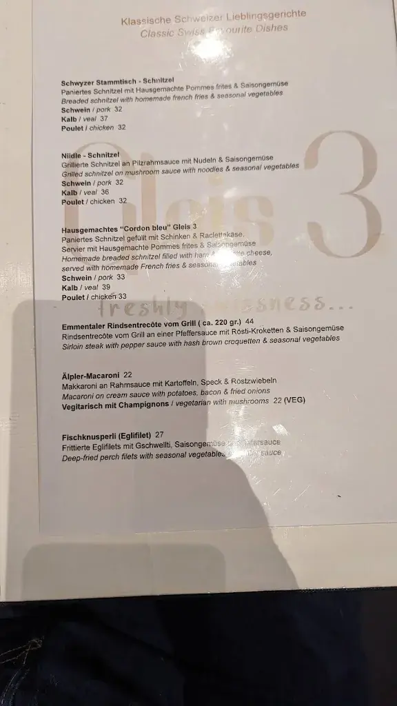 Menu_Restaurant Café Gleis 3 - Swiss Cuisine_Interlaken_image_2