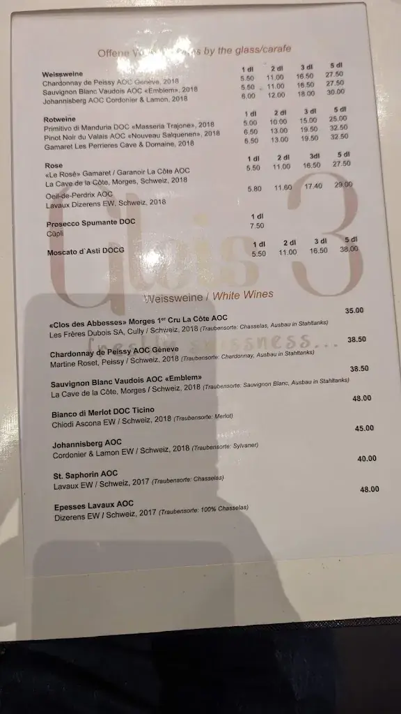 Menu_Restaurant Café Gleis 3 - Swiss Cuisine_Interlaken_image_4