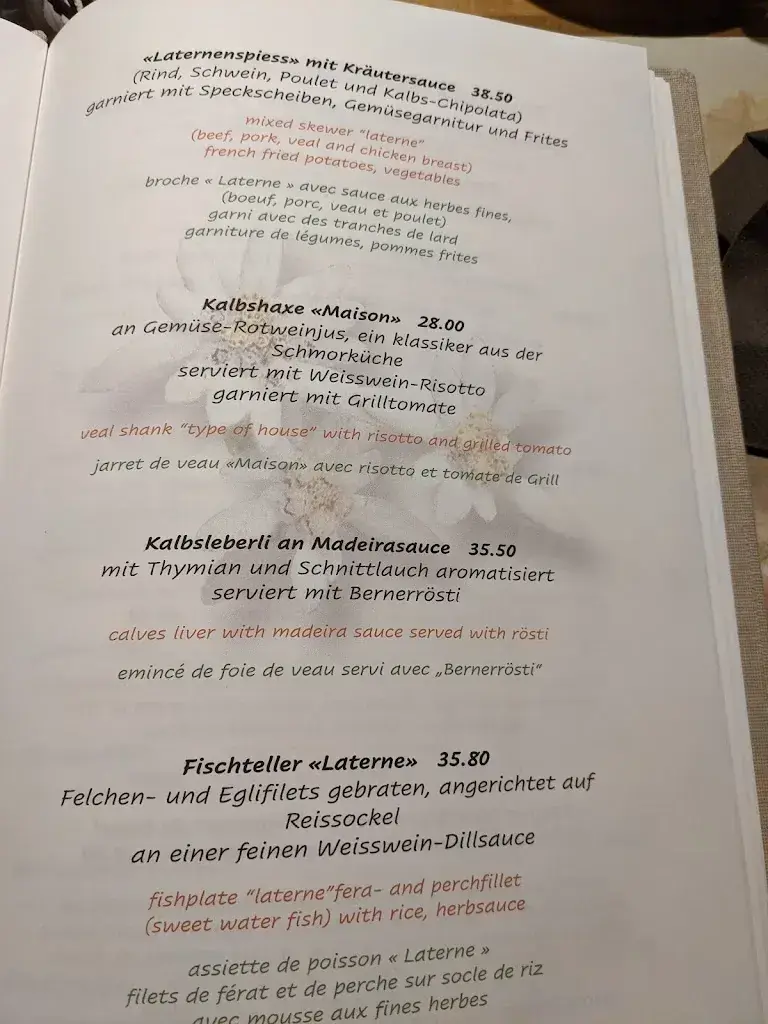 Menu_Restaurant Laterne_Interlaken_immagine_3