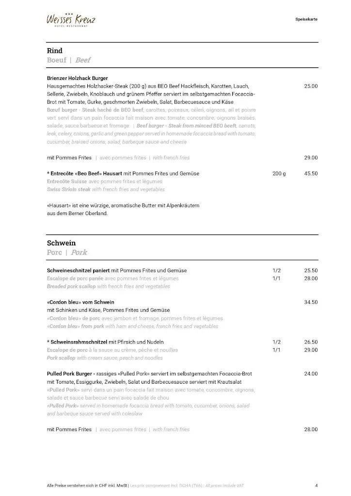 Menü_Hotel Restaurant Weisses Kreuz_Brienz_Bild_4
