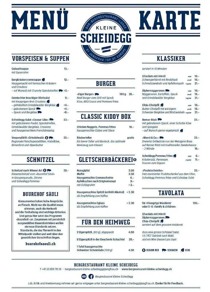 Menü_Bergrestaurant Kleine Scheidegg_Kleine Scheidegg_Bild_2