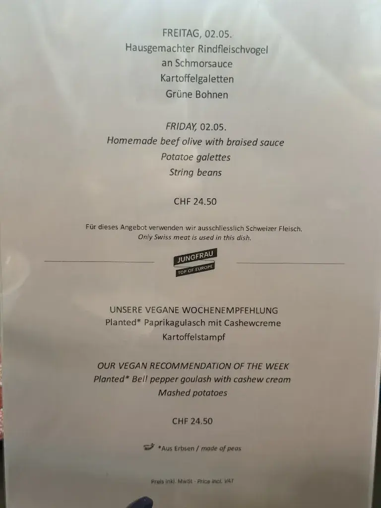 Menü_Bergrestaurant Kleine Scheidegg_Kleine Scheidegg_Bild_3