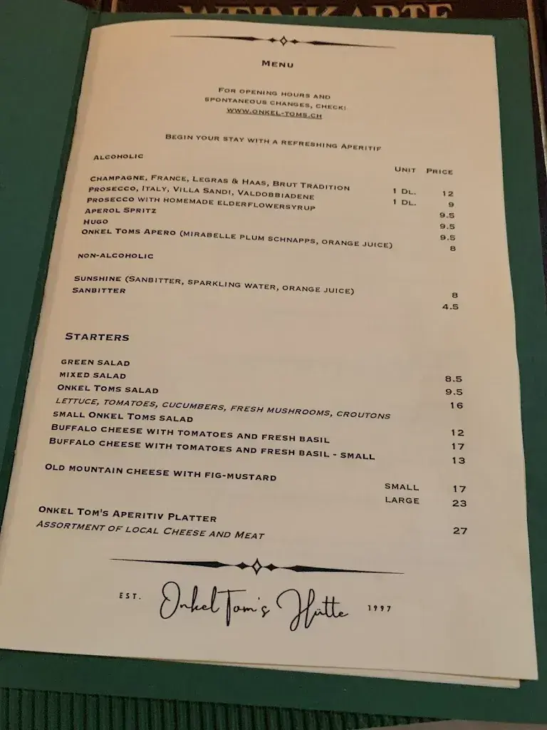 Onkel Tom's Pizzeria und Weinlokal restaurant à Grindelwald