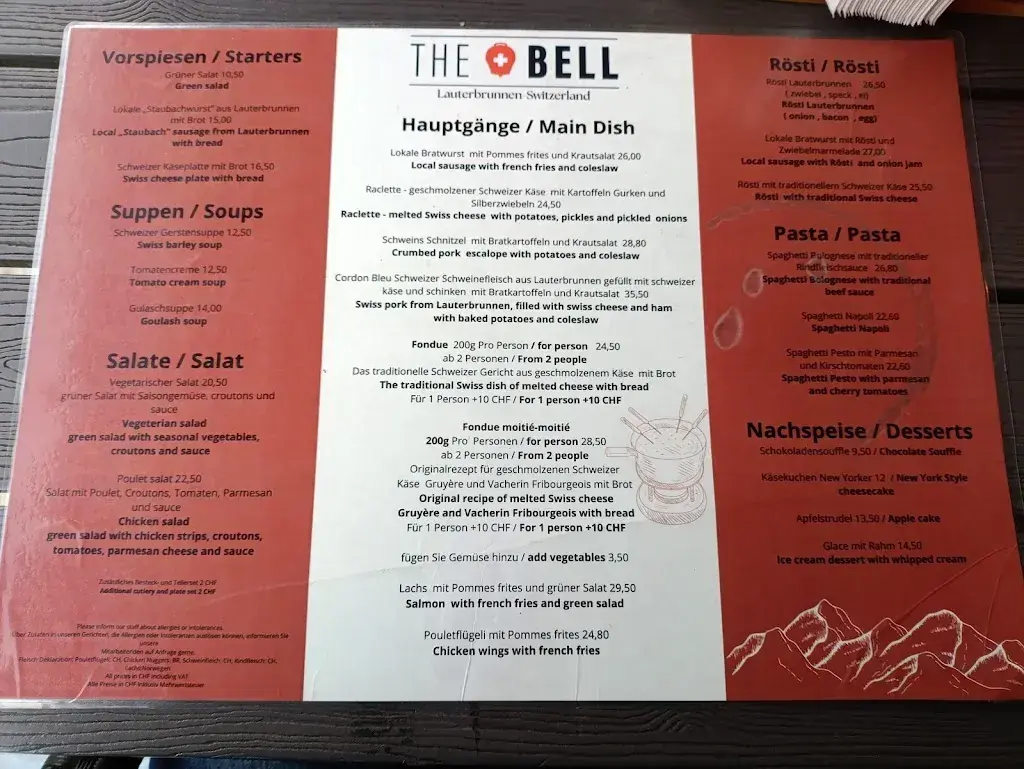 Menü_The Bell Restaurant_Lauterbrunnen_Bild_3