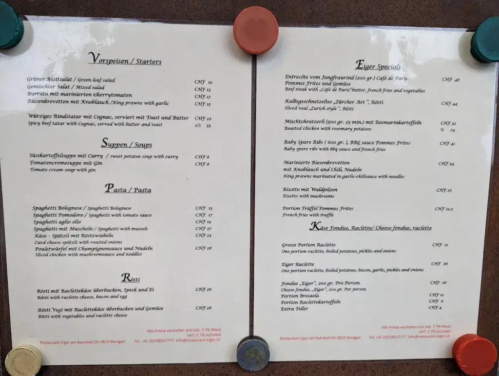 Menu_Restaurant Eiger Wengen_Wengen BE_image_1