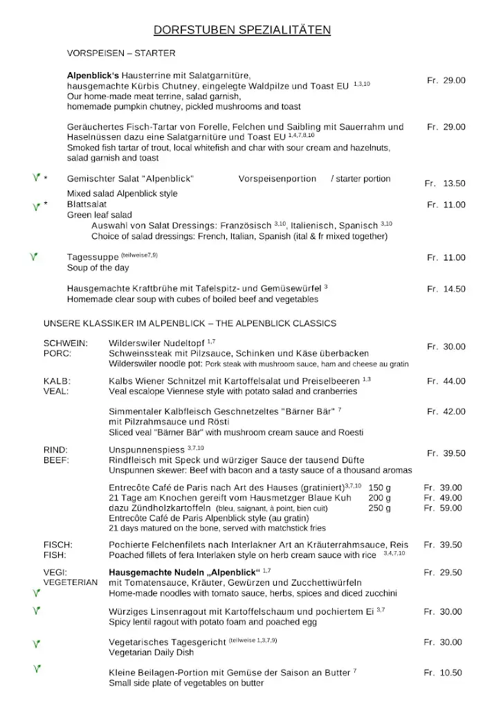Menu_Swiss Bistro im Hotel Alpenblick_Wilderswil_image_4
