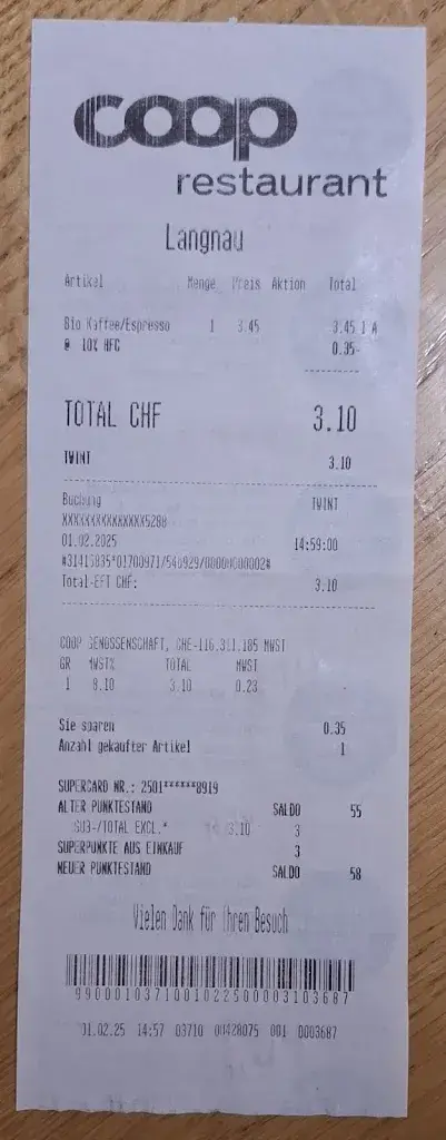 Albert J W Holenstein_Coop Restaurant Langnau_Langnau im Emmental_recensione