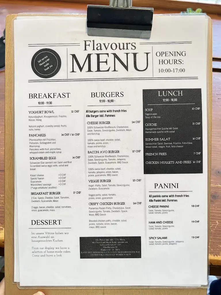 Menu_Flavours Cafe_Lauterbrunnen_image_1