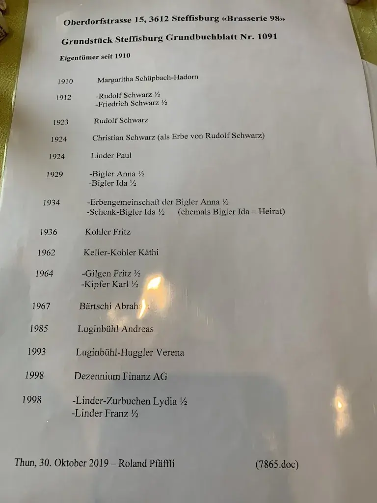 Restaurant Brasserie98 Traditioneller Familienbetrieb syt 1985 restaurant à Steffisburg