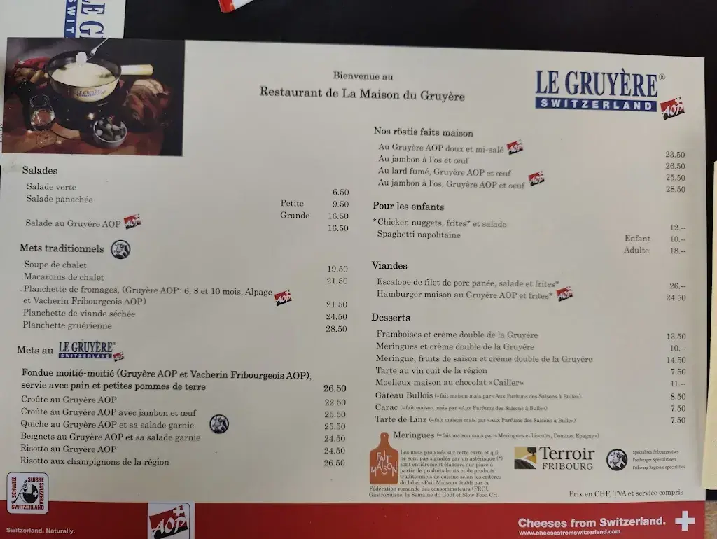 Menu_Restaurant de La Maison du Gruyère_Pringy_image_3