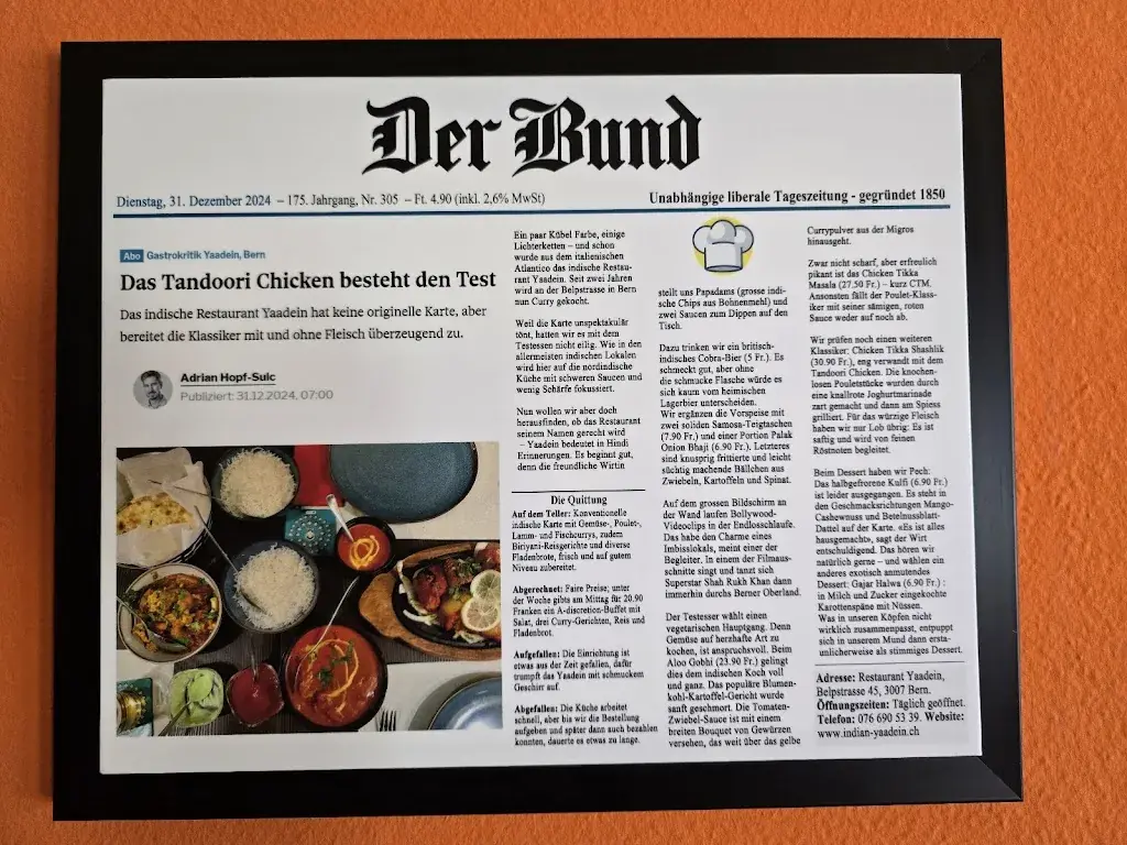 Menu_Indian Yaadein_Bern_immagine_1