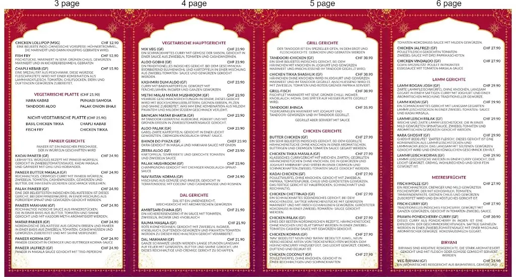 Menu_Indian Yaadein_Bern_immagine_3