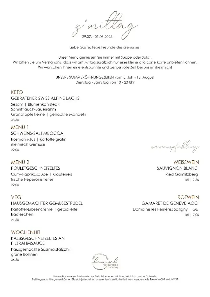 iheimisch Restaurant & Catering Restaurant in Sursee