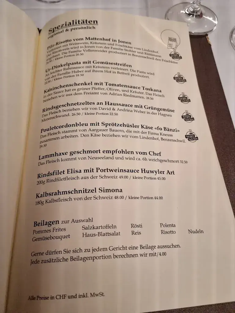Menu_Restaurant Huwyler_Merenschwand_image_1