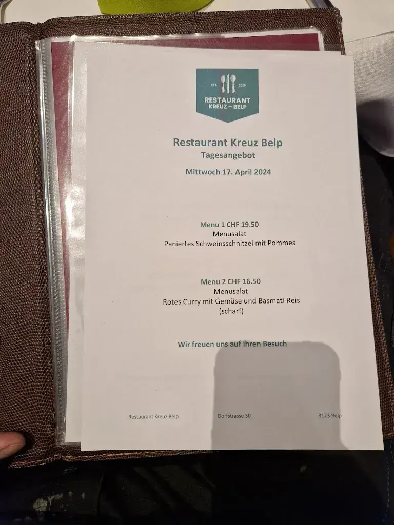 Menu_Restaurant Kreuz Belp_Belp_image_4