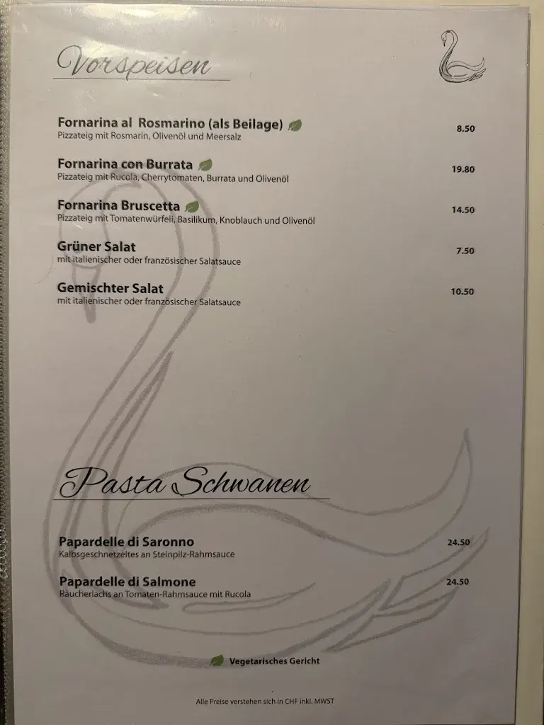 Menu_Restaurant Pizzeria Schwanen Kriechenwil_Kriechenwil_immagine_3