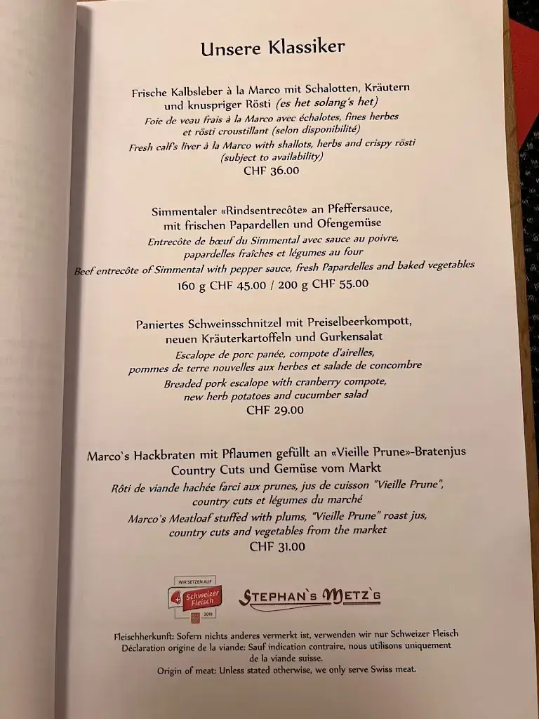 Menü_Brasserie zur Simme - chez Marco_Zweisimmen_Bild_2