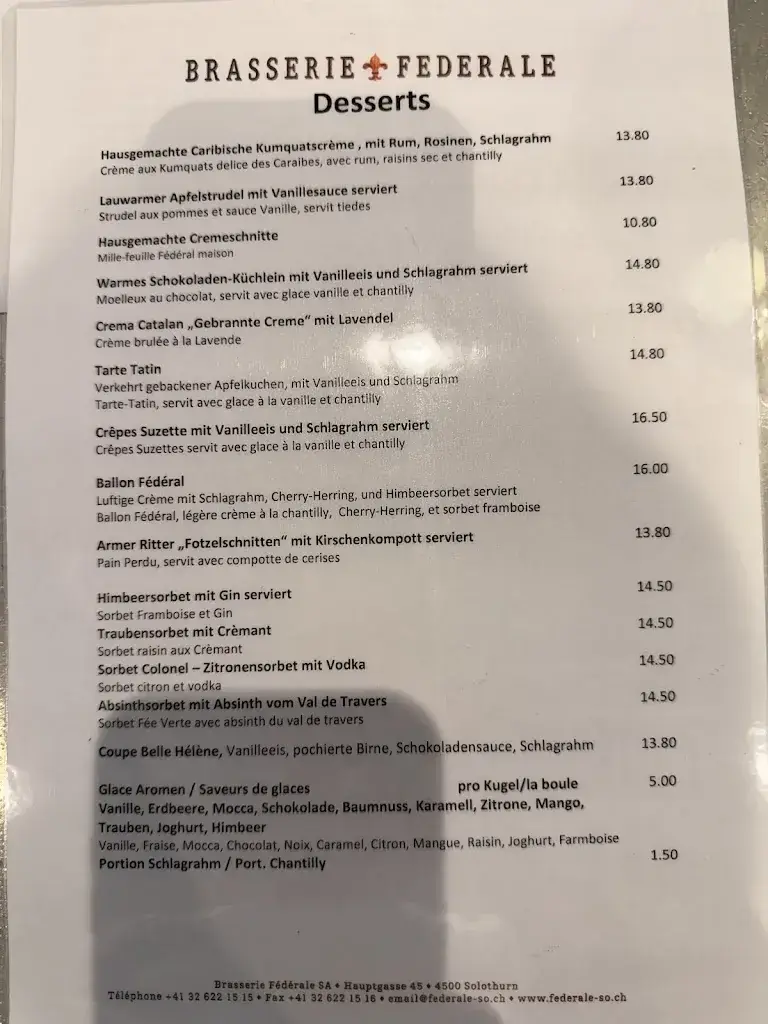 Menu_Brasserie Fédérale_Solothurn_image_2