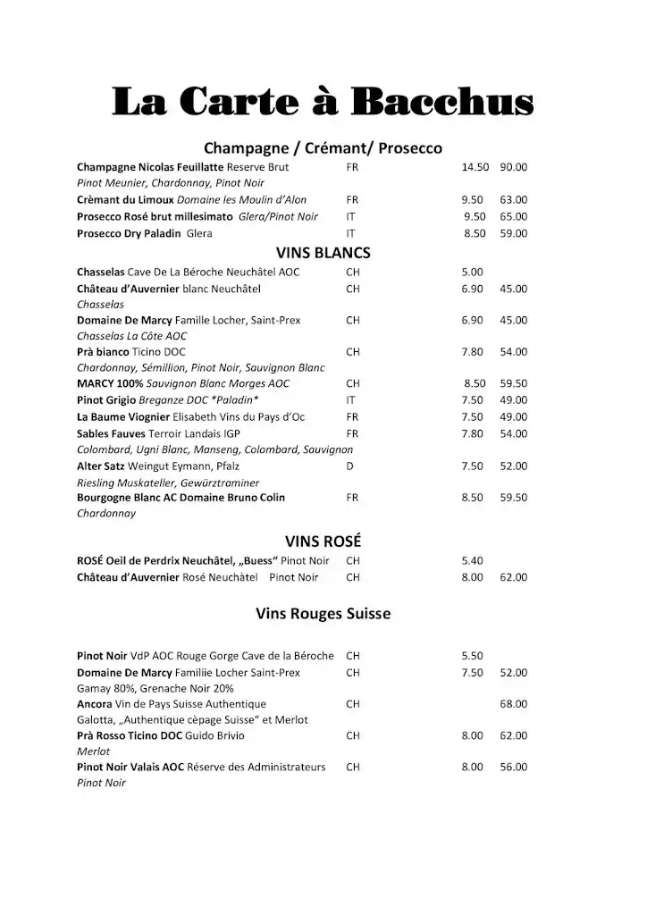 Menu_Brasserie Fédérale_Solothurn_image_3