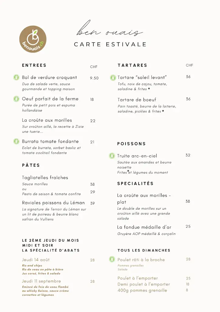 Menu_L'auberge-épicerie de Corcelles-le-Jorat, ben ouais_Corcelles-le-Jorat_image_2