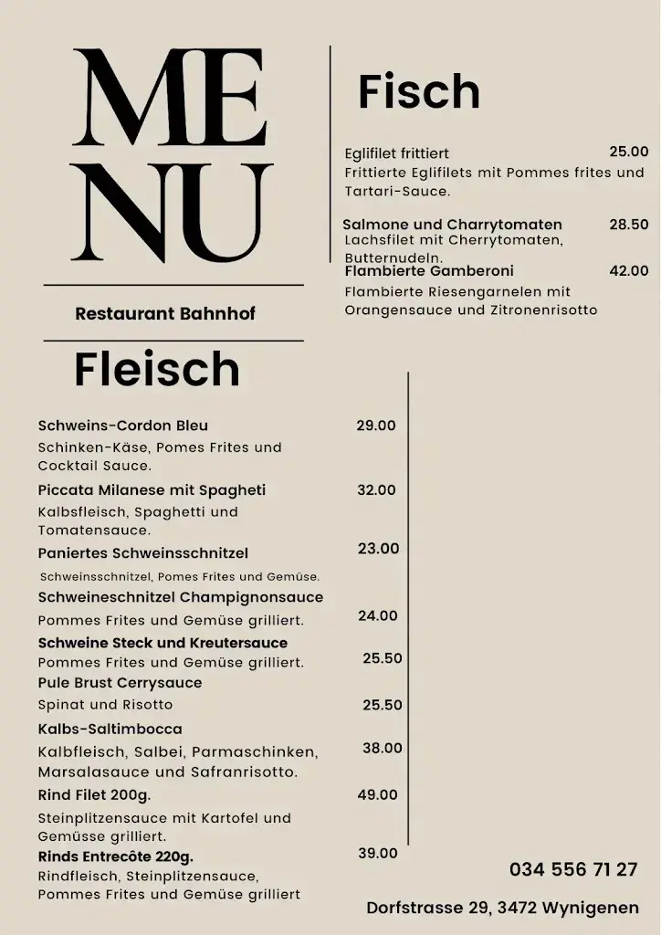 Menu_Restaurant Bahnhof Wynigen_Wynigen_image_1