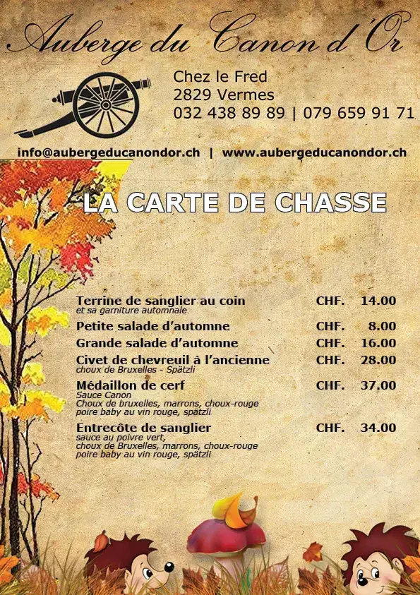 Menü_Auberge du Canon d’Or_Vermes_Bild_1