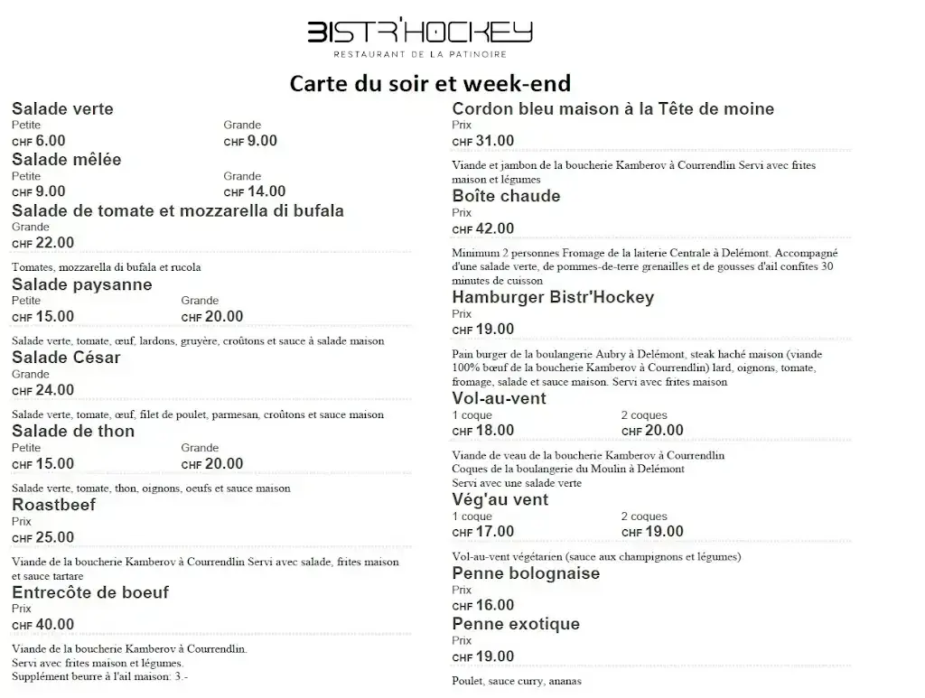 Menu_Bistr'Hockey (restaurant de la patinoire)_Delémont_image_1