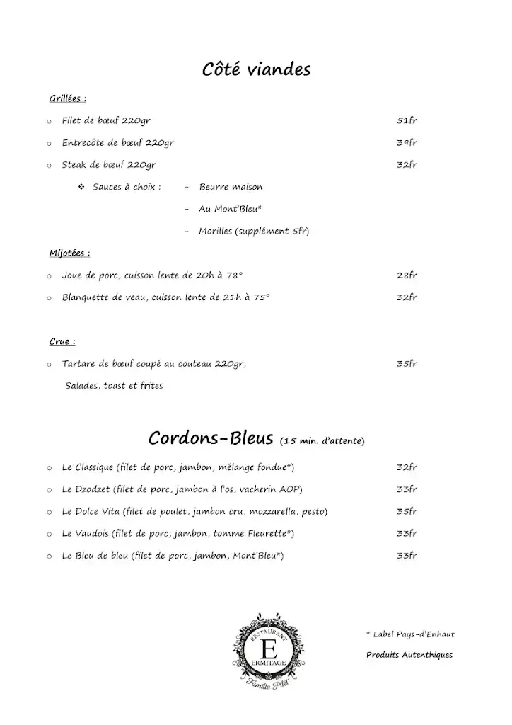 Menu_Restaurant de l'Ermitage_Château-d’Œx_image_1