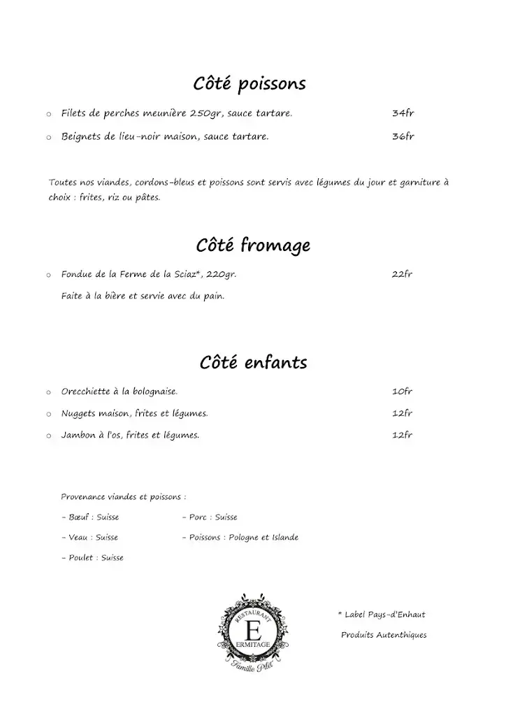 Menu_Restaurant de l'Ermitage_Château-d’Œx_image_3