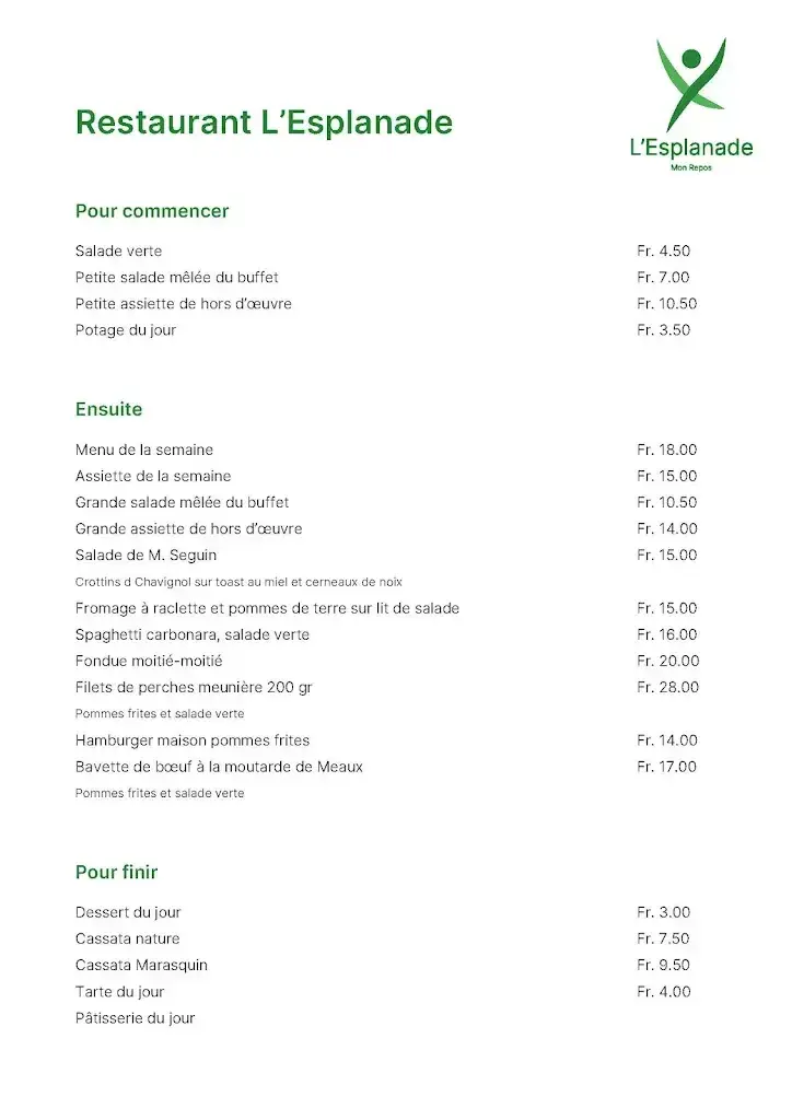 Menu_Restaurant l'Esplanade_La Neuveville_immagine_1