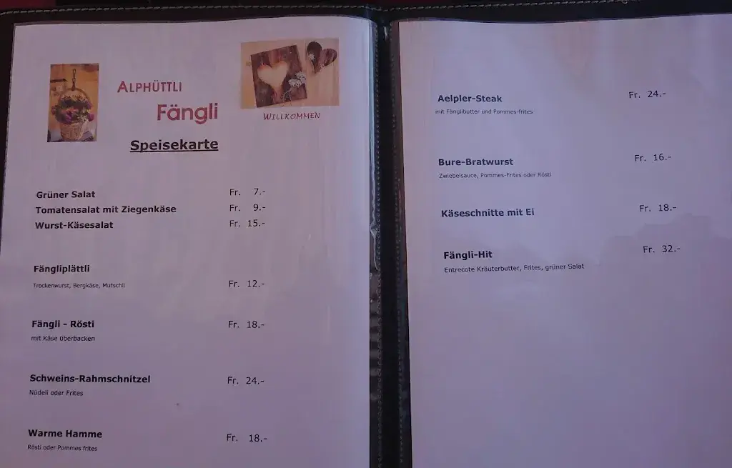 Menu_Restaurant Alphüttli Fängli - Jaunpass_Boltigen_image_1