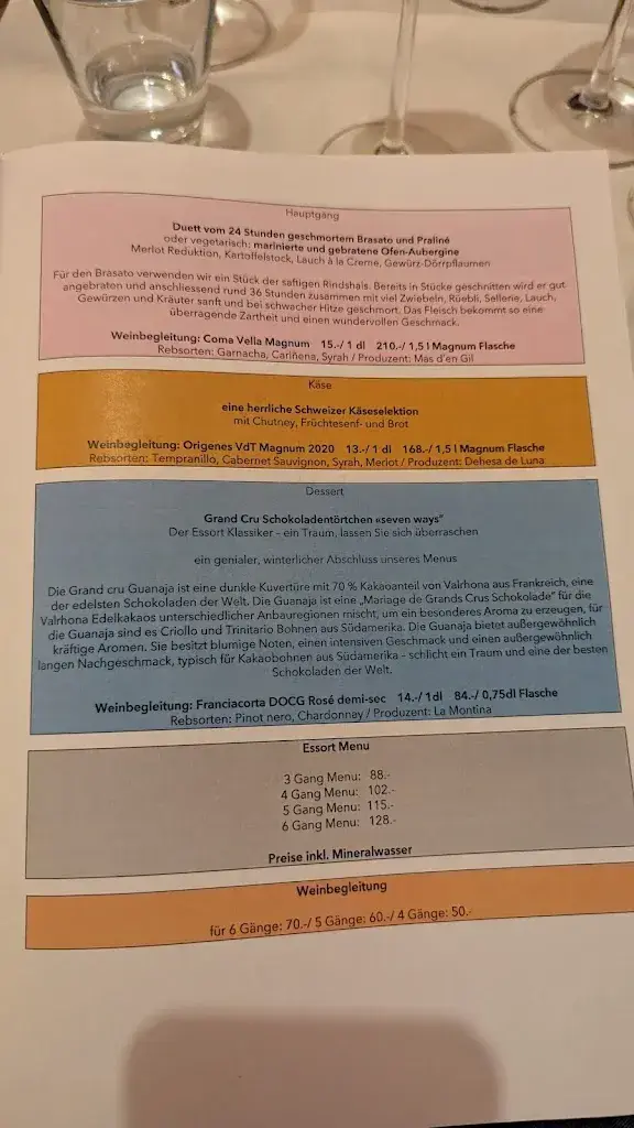 Menu_Restaurant Essort_Bern_immagine_1