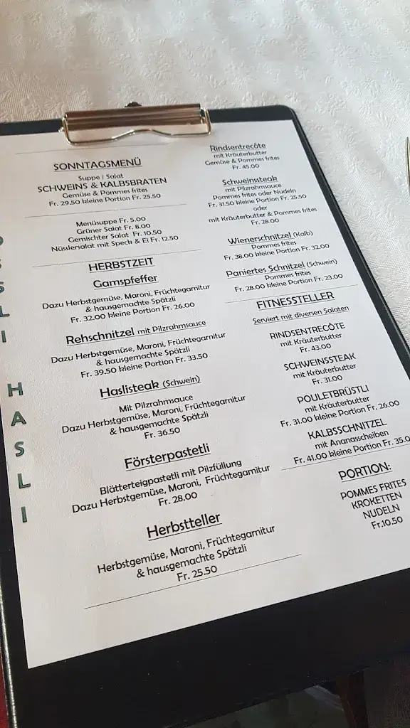 Restaurant Rössli Hasli restaurant à Riggisberg