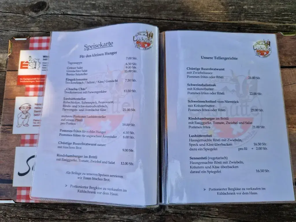 Menu_Lushütte Alpwirtschaft_Trub_image_1